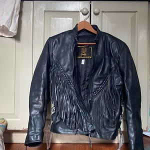 moto jacket with fringe